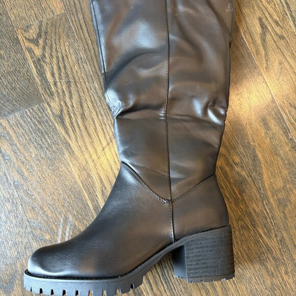 ELOQUII Elements Women's Black Boots Vegan Leather - Picture 1 of 6